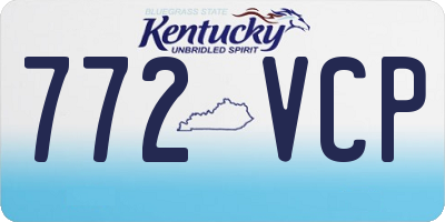 KY license plate 772VCP