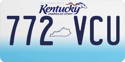 KY license plate 772VCU