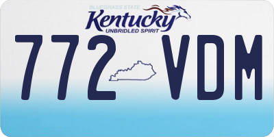 KY license plate 772VDM