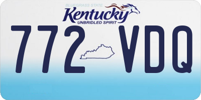 KY license plate 772VDQ