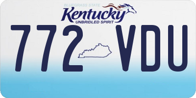 KY license plate 772VDU