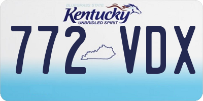 KY license plate 772VDX
