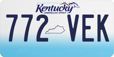 KY license plate 772VEK
