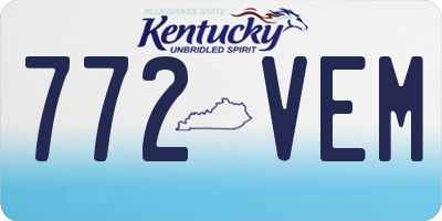 KY license plate 772VEM