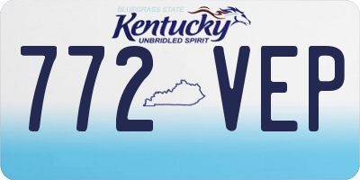 KY license plate 772VEP
