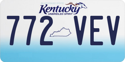 KY license plate 772VEV
