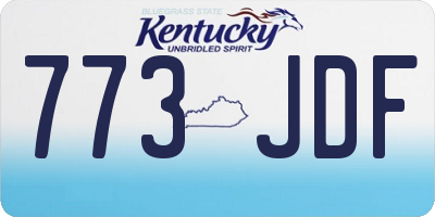 KY license plate 773JDF