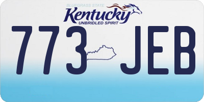 KY license plate 773JEB