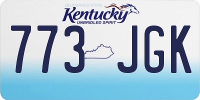 KY license plate 773JGK