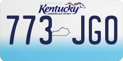 KY license plate 773JGO