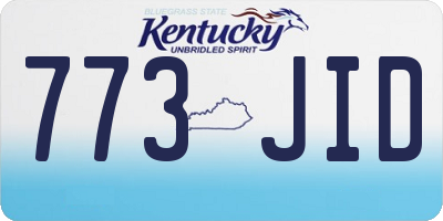 KY license plate 773JID