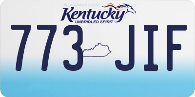 KY license plate 773JIF