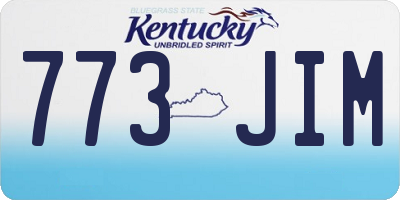 KY license plate 773JIM