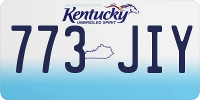 KY license plate 773JIY