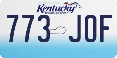 KY license plate 773JOF