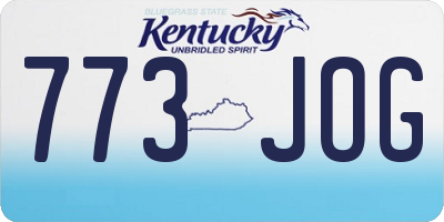KY license plate 773JOG