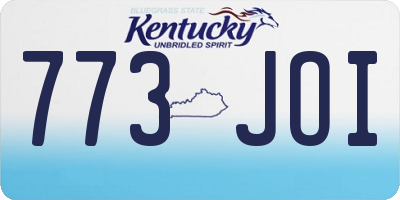 KY license plate 773JOI