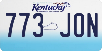 KY license plate 773JON