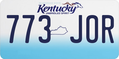 KY license plate 773JOR