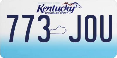 KY license plate 773JOU