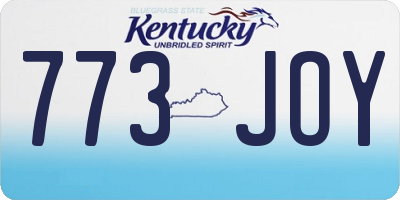 KY license plate 773JOY