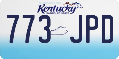 KY license plate 773JPD