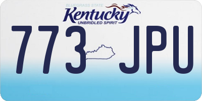 KY license plate 773JPU