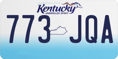 KY license plate 773JQA