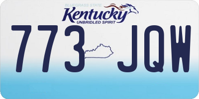 KY license plate 773JQW