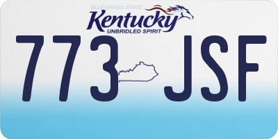 KY license plate 773JSF