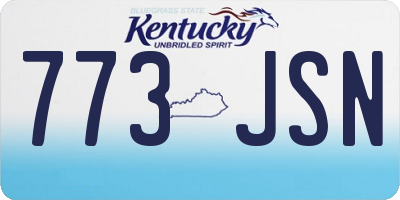 KY license plate 773JSN