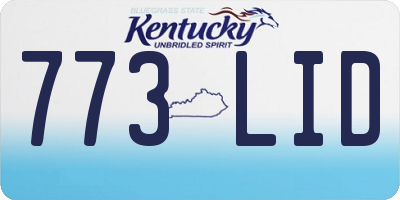 KY license plate 773LID