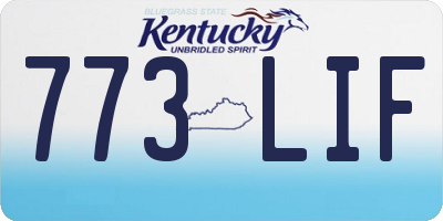 KY license plate 773LIF
