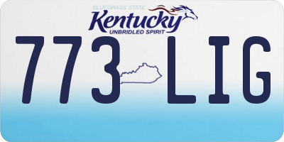KY license plate 773LIG