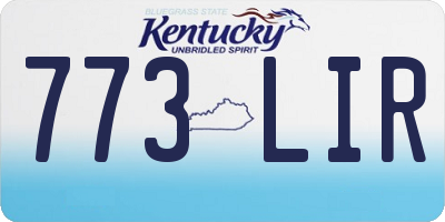 KY license plate 773LIR