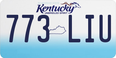 KY license plate 773LIU