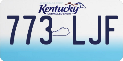 KY license plate 773LJF
