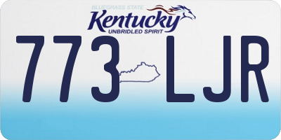 KY license plate 773LJR