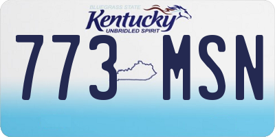 KY license plate 773MSN