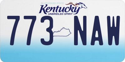 KY license plate 773NAW