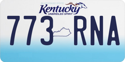 KY license plate 773RNA