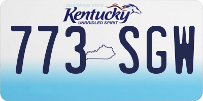 KY license plate 773SGW