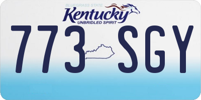 KY license plate 773SGY