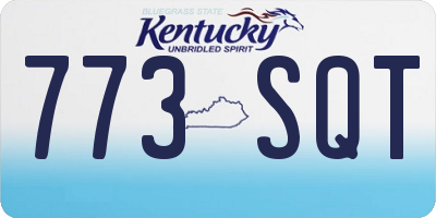 KY license plate 773SQT
