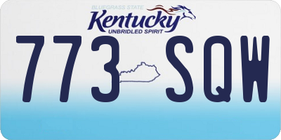 KY license plate 773SQW