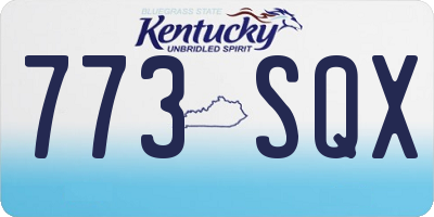 KY license plate 773SQX