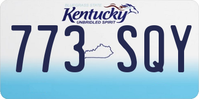 KY license plate 773SQY