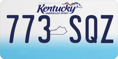 KY license plate 773SQZ