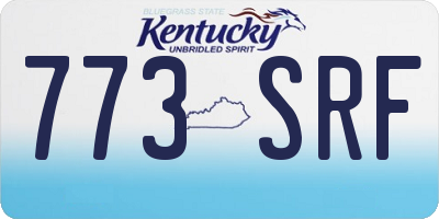 KY license plate 773SRF