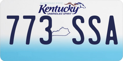 KY license plate 773SSA